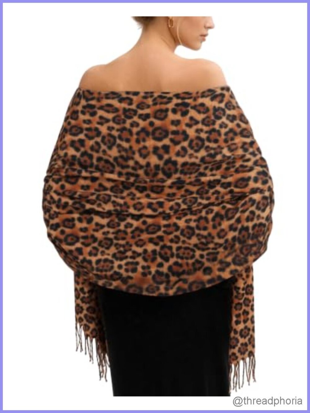 Women's Oversized Leopard Print Pashmina Shawl Wrap Scarf Soft